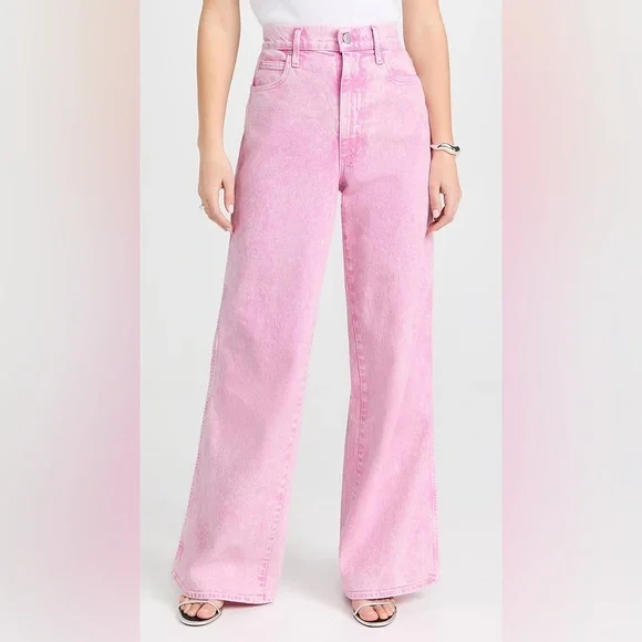 Amo Jeans Frida Wide Leg High Waisted Peony Pink Jeans 26 - Picture 8 of 12